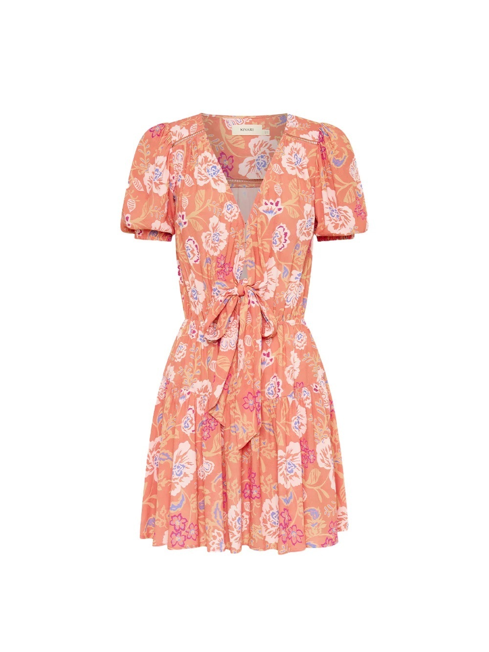 Kivari Rosa Tie Front Floral Mini Dress AU12/US8